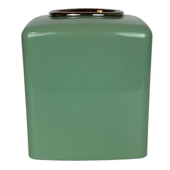 Molded Plastic Tissue Box Cover Mint Green Silver Square Bath Decor Vtg 60s 70s - Picture 3 of 8